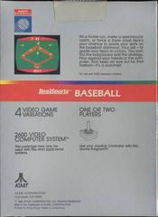 Back Cover | RealSports Baseball Atari 2600