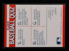 Back Of Card | Boston Red Sox Baseball Cards 1990 Fleer Action Series Stickers