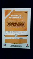 Back | Patrick Mahomes II Football Cards 2019 Donruss Optic