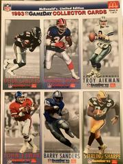 Sanders, Thomas, Aikman, Elway, Sanders & Sharpe #Sheet A [1 of 3] Football Cards 1993 McDonald's Gameday Prices