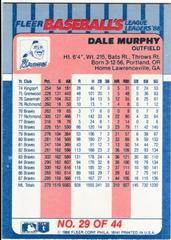 Back | Dale Murphy Baseball Cards 1988 Fleer League Leaders