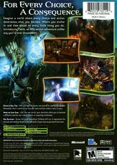 Back Cover | Fable Xbox