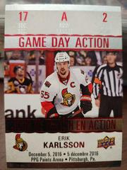 Erik Karlsson Hockey Cards 2017 Upper Deck Tim Hortons Game Day Action Prices