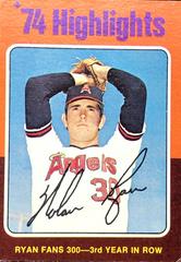 '74 Highlights [Nolan Ryan] Baseball Cards 1975 Topps Prices
