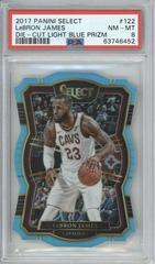 LeBron James [Die Cut Light Blue Prizm] Basketball Cards 2017 Panini Select Prices