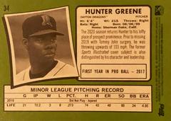 Rear | Hunter Greene Baseball Cards 2020 Topps Heritage Minor League