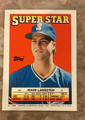 Back | Andres Galarraga, Claudell Washington, Mark Langston Baseball Cards 1988 Topps Stickercard