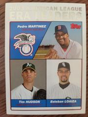 Pedro Martinez, Tim Hudson, Esteban Loaiza [2003 American League Era Leaders] Baseball Cards 2003 Topps Prices