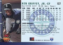 Card Back | Ken Griffey Jr. Baseball Cards 1994 Donruss Triple Play