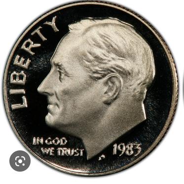 1983 [NO S PROOF] Coins Roosevelt Dime