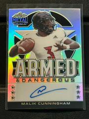 Malik Cunningham [Silver Prismatic] #AD-MC1 Football Cards 2022 Leaf Metal Draft Armed and Dangerous Autographs Prices
