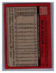 Back | Rick Miller Baseball Cards 1982 Coca Cola