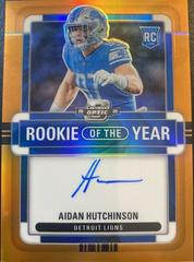 Aidan Hutchinson [Rookie of the Year Autograph Orange] #ROY-AH Football Cards 2022 Panini Contenders Optic Rookie of the Year Prices