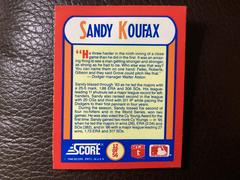 Back | Sandy Koufax Baseball Cards 1990 Score Magic Motion Trivia