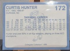 Back Of Card | Curtis Hunter Basketball Cards 1989 Collegiate Collection North Carolina