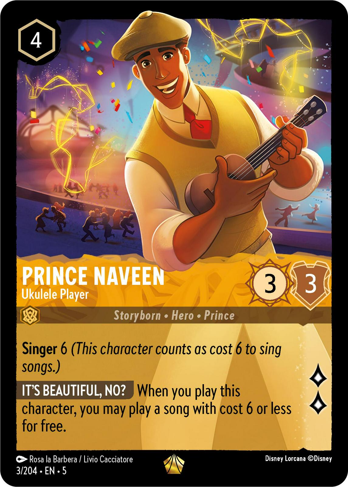 Prince Naveen - Ukulele Player [Foil] #3 Lorcana Shimmering Skies