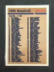 Checklist [1-94] #NNO Baseball Cards 1996 Bowman Prices