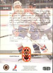 Jason Allison #242 Back | Jason Allison [Rookie] Hockey Cards 1994 Upper Deck