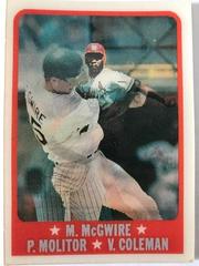 McGwire, Molitor, Coleman #221 Baseball Cards 1987 Sportflics Prices