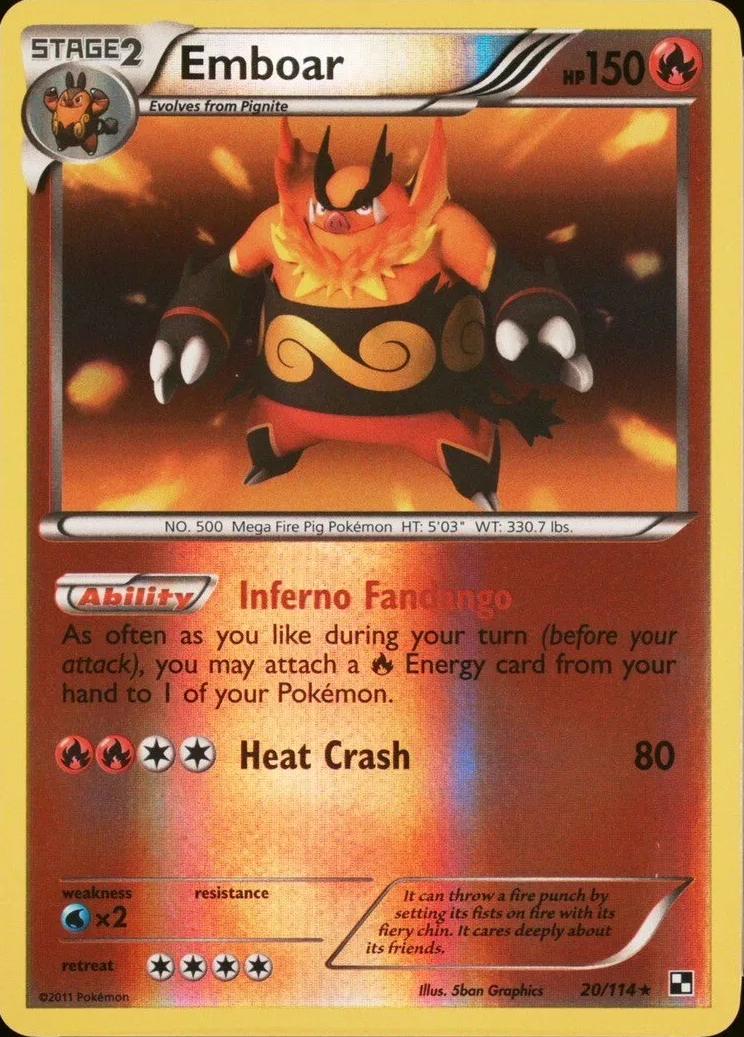 Emboar [Reverse Holo] #20 Pokemon Black & White