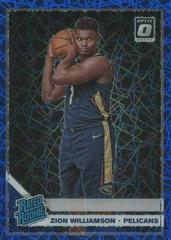 Zion Williamson [Blue Velocity] Basketball Cards 2019 Panini Donruss Optic Prices