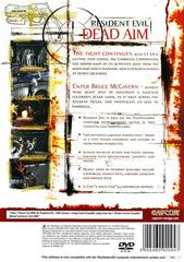 Rear Cover | Resident Evil Dead Aim PAL Playstation 2