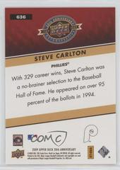 Back | Steve Carlton Baseball Cards 2009 Upper Deck 20th Anniversary