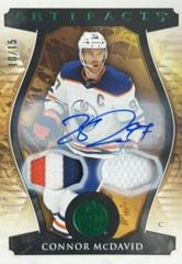 Connor McDavid [Autograph Material Emerald] #101 Hockey Cards 2023 Upper Deck Artifacts Prices