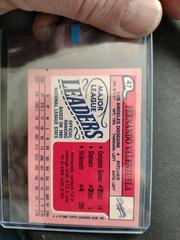 Reverse  | Fernando Valenzuela Baseball Cards 1986 Topps Mini League Leaders