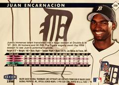 Rear | Juan Encarnacion Baseball Cards 1998 Fleer Tradition