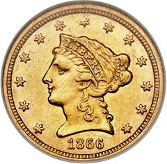 1866 Coins Liberty Head Quarter Eagle Prices