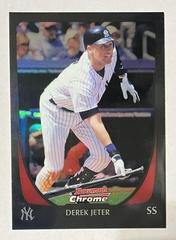 Derek Jeter [Blue Refractor] #129 Baseball Cards 2011 Bowman Chrome Prices