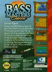  Bass Masters Classic – Back | Bass Masters Classic Sega Genesis