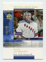 Henrik Lundqvist Hockey Cards 2004 SP Authentic Rookie Redemption Prices