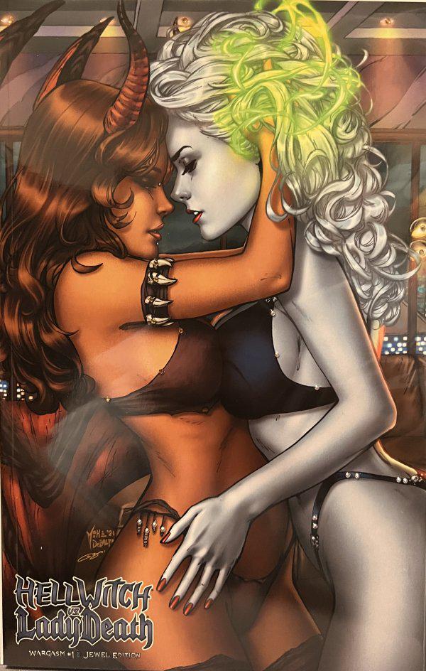 Hellwitch vs. Lady Death: Wargasm [Jewel] #1 (2022) Comic Books Hellwitch vs Lady Death: Wargasm