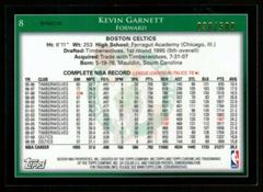 Back Of Card | Kevin Garnett Basketball Cards 2009 Topps Chrome