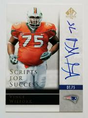 Vince Wilfork Football Cards 2004 SP Authentic Scripts for Success Autograph Prices