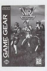 VR Troopers - Manual | VR Troopers Sega Game Gear