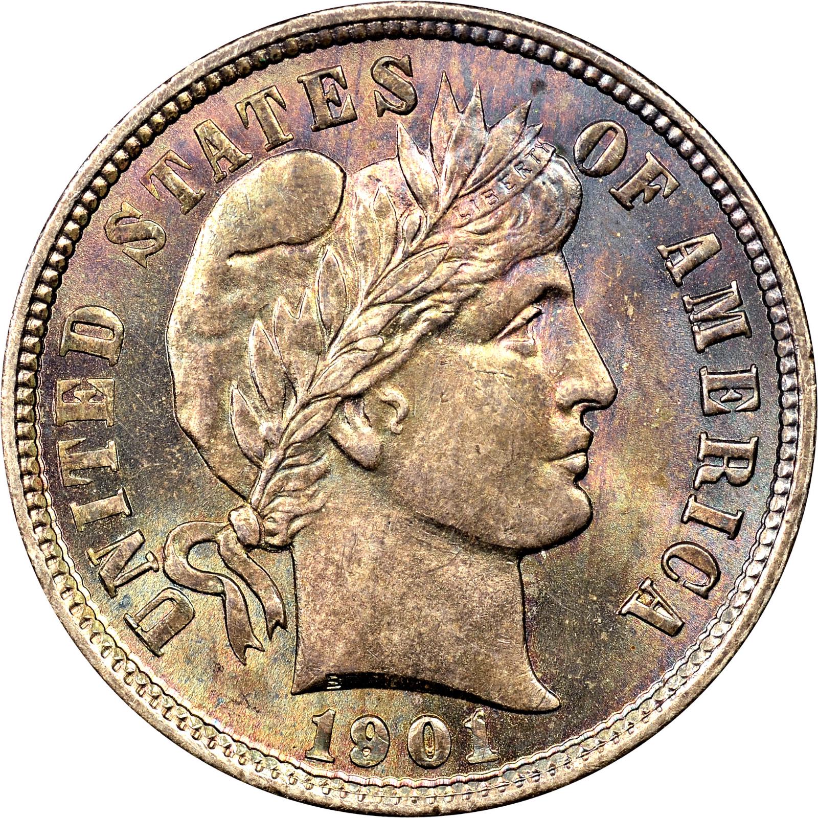 1901 [PROOF] Coins Barber Dime