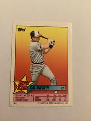 Cal Ripken #11 Baseball Cards 1989 Topps Stickercards Blank Back Prices