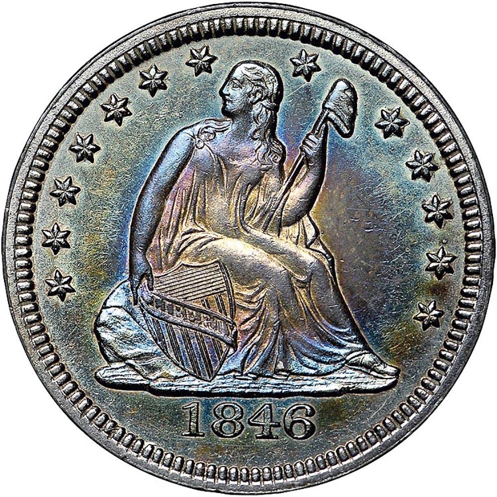 1846 Coins Seated Liberty Quarter