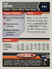 Rear | Phil Nevin Baseball Cards 2003 Topps Total