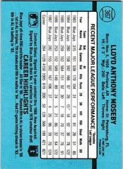 Back Of Card | Lloyd Moseby Baseball Cards 1988 Donruss