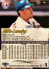 Rear | Mike Lansing Baseball Cards 1998 Ultra