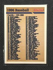 Checklist [193-286] #NNO Baseball Cards 1996 Bowman Prices