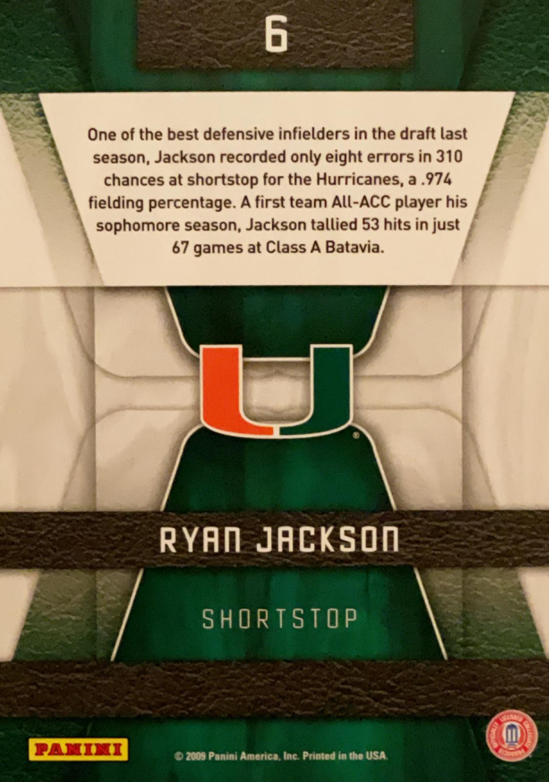 Ryan Jackson 6 Prices 2009 Donruss Elite Extra Edition School Colors