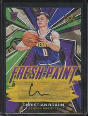 Christian Braun #FP-CBD Basketball Cards 2022 Panini Court Kings Fresh Paint Autographs Prices