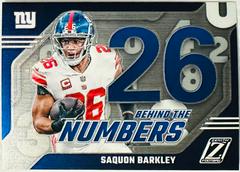 Saquon Barkley #26 Football Cards 2023 Panini Zenith Behind the Numbers Prices