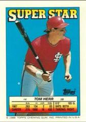 Tom Herr Baseball Cards 1988 Topps Stickercard Prices