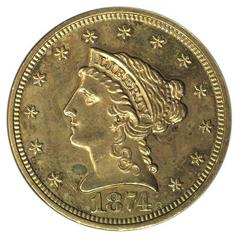 1874 [PROOF] Coins Liberty Head Quarter Eagle Prices